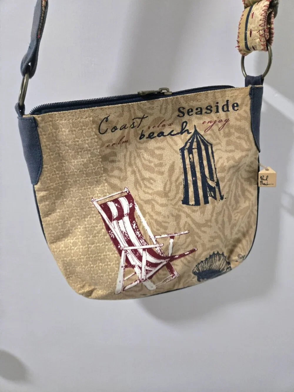 Paul Brent Seaside Coastal Beach Crossbody Bag Nautical Canvas Purse